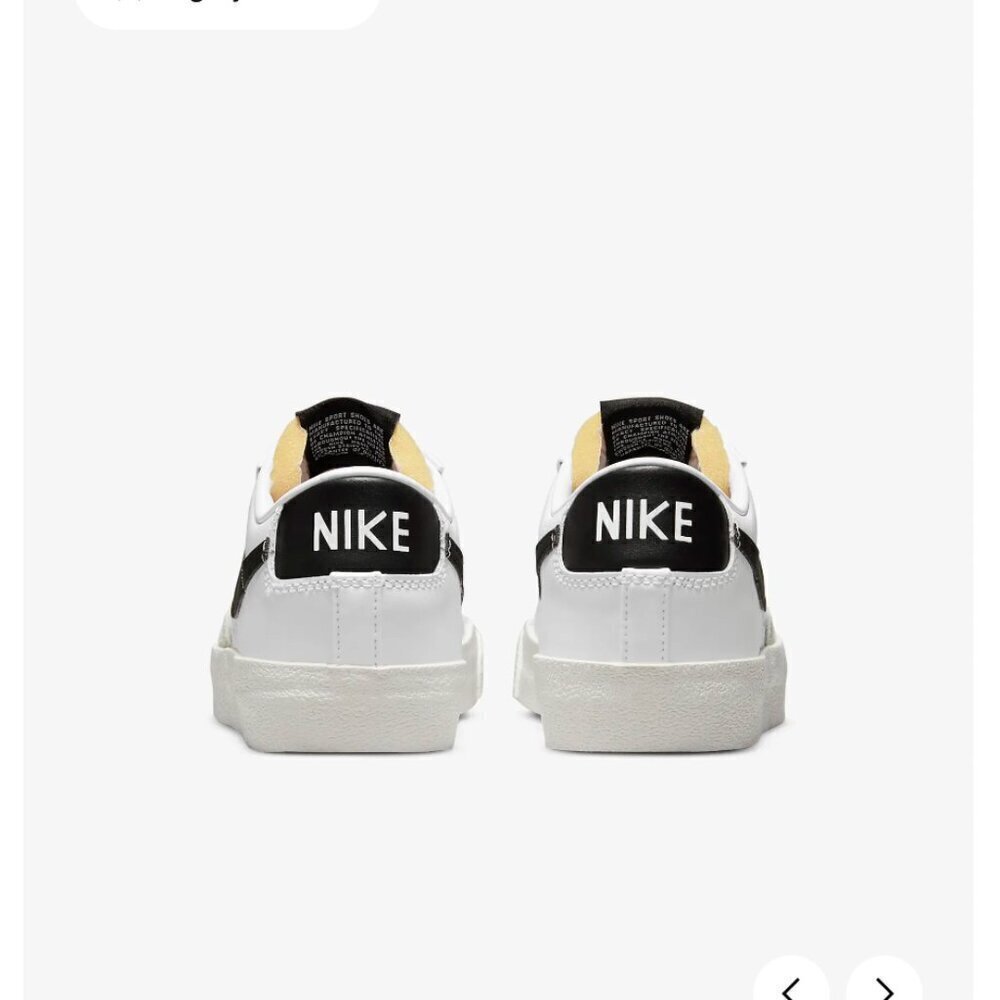 GENTLY USED Nike Blazer Low '77 Women's Shoes | Size 8.5 | Color White - Picture 3 of 8